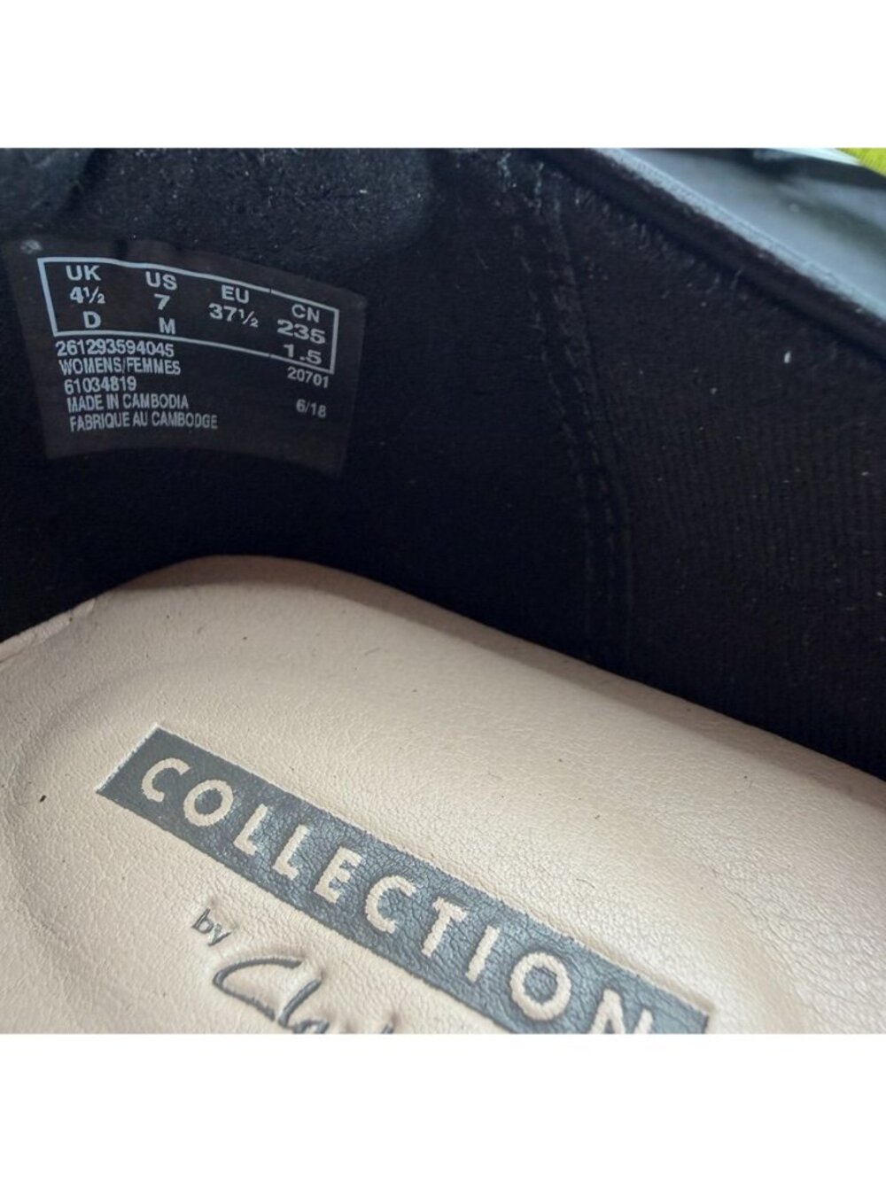 Clarks Collection Black Leather Pumps Soft Cushion Womens Heels Size 7 EU 37.5 - Picture 6 of 8